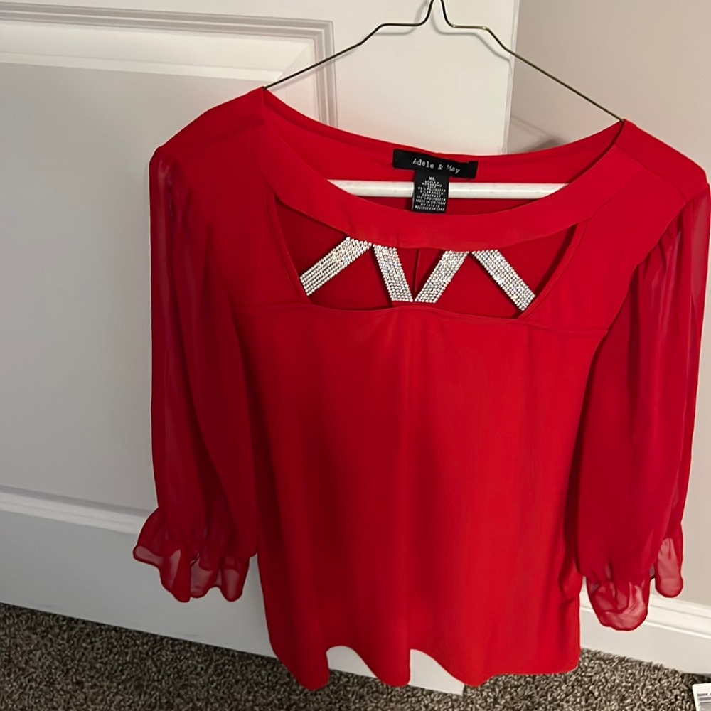 Red dressy casual top